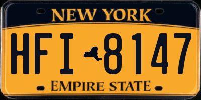 NY license plate HFI8147