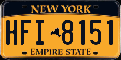 NY license plate HFI8151