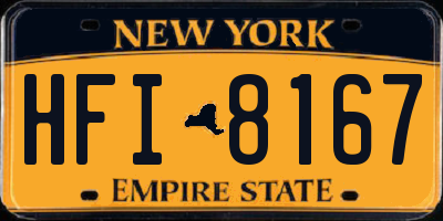 NY license plate HFI8167