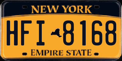 NY license plate HFI8168