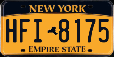 NY license plate HFI8175