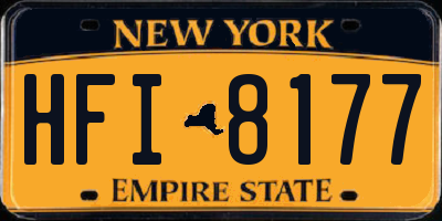 NY license plate HFI8177