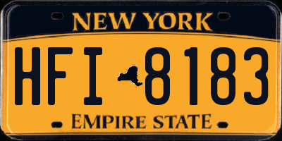 NY license plate HFI8183