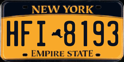 NY license plate HFI8193