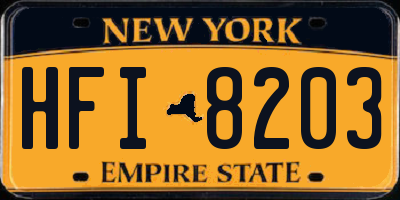 NY license plate HFI8203