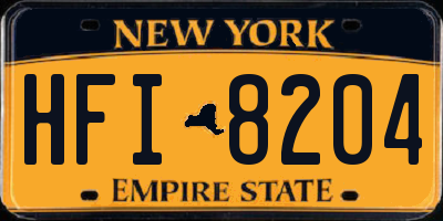 NY license plate HFI8204