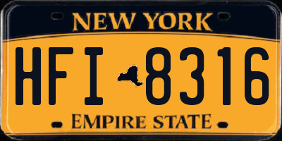NY license plate HFI8316
