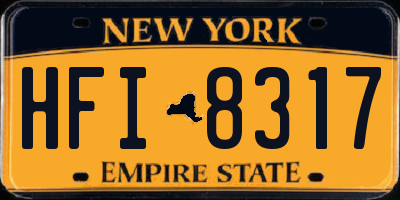 NY license plate HFI8317
