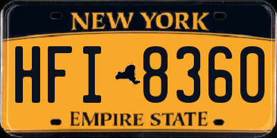 NY license plate HFI8360