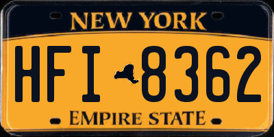 NY license plate HFI8362