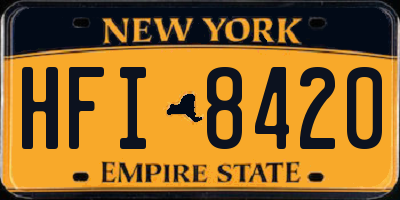 NY license plate HFI8420
