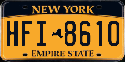 NY license plate HFI8610
