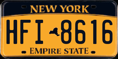NY license plate HFI8616