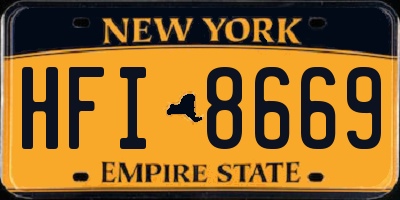NY license plate HFI8669
