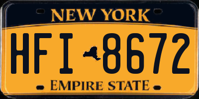 NY license plate HFI8672