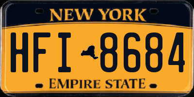 NY license plate HFI8684
