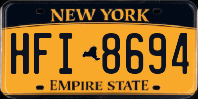 NY license plate HFI8694