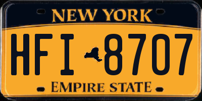 NY license plate HFI8707
