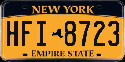 NY license plate HFI8723