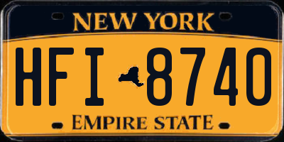 NY license plate HFI8740