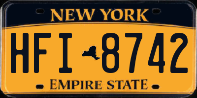 NY license plate HFI8742