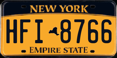 NY license plate HFI8766
