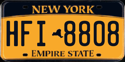 NY license plate HFI8808