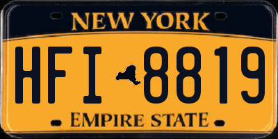 NY license plate HFI8819