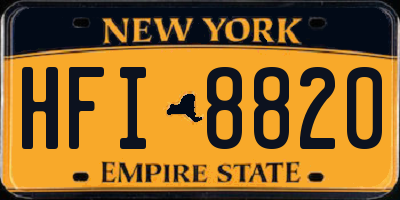 NY license plate HFI8820