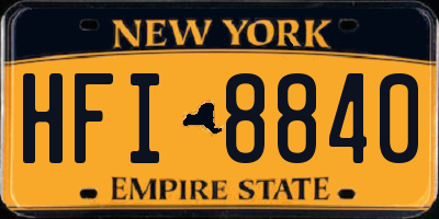 NY license plate HFI8840