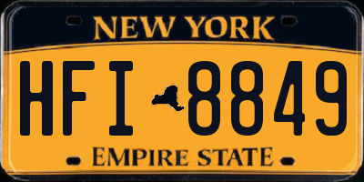 NY license plate HFI8849