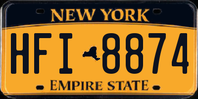 NY license plate HFI8874