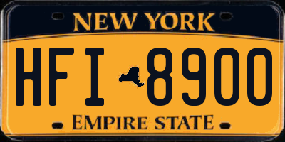 NY license plate HFI8900