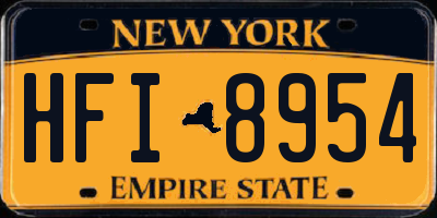NY license plate HFI8954