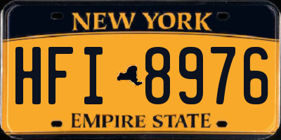 NY license plate HFI8976
