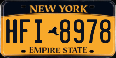 NY license plate HFI8978