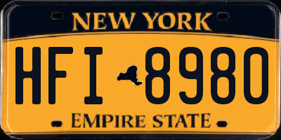 NY license plate HFI8980