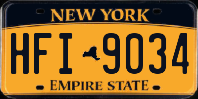 NY license plate HFI9034
