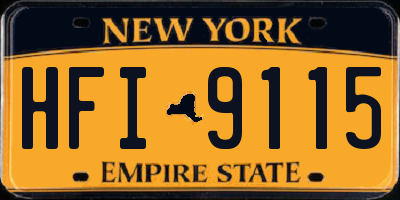 NY license plate HFI9115