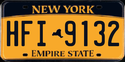 NY license plate HFI9132