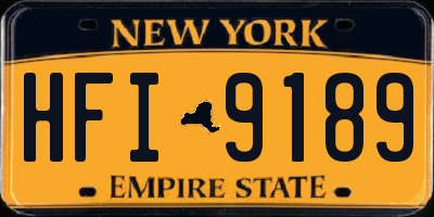 NY license plate HFI9189