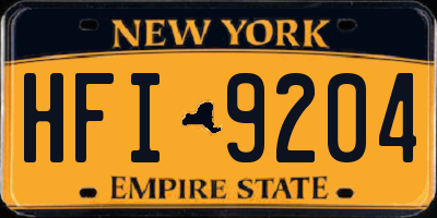 NY license plate HFI9204