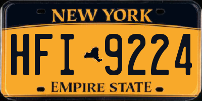 NY license plate HFI9224