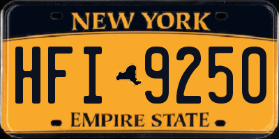 NY license plate HFI9250