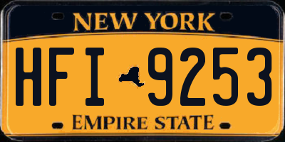 NY license plate HFI9253