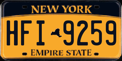 NY license plate HFI9259