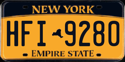 NY license plate HFI9280