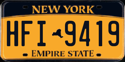 NY license plate HFI9419