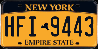 NY license plate HFI9443