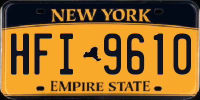 NY license plate HFI9610